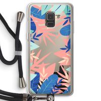 Tropisch: Samsung Galaxy A8 (2018) Transparant Hoesje met koord