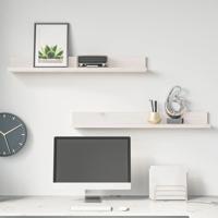 Wandkasten 2 st 80x11x9 cm massief grenenhout wit