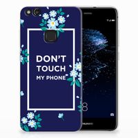 Huawei P10 Lite Silicone-hoesje Flowers Blue DTMP - thumbnail