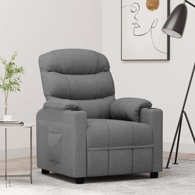 Fauteuil verstelbaar stof lichtgrijs