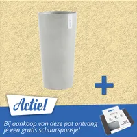 Bloempot Extra Hoog Amsterdam 90 cm Wit Grijs Lichtgrijs Ecopots - thumbnail