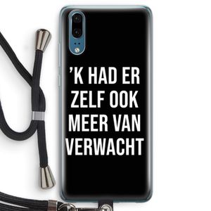 Meer verwacht - Zwart: Huawei P20 Transparant Hoesje met koord