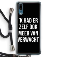 Meer verwacht - Zwart: Huawei P20 Transparant Hoesje met koord