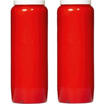 Grafkaars/gedenklicht - 2x - rood - 7 cm x 20 cm - 9 dagen - Noveenkaars - Gedenkkaars - Graflicht