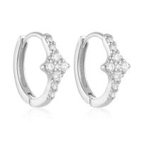Zilveren Elenza Oorbellen met Diamantjes - Tijdloze Elegantie voor Dames
