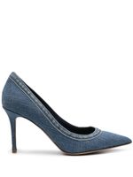 Le Silla escarpins Eva 90 mm en jean - Bleu - thumbnail