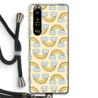 Regenboog: Sony Xperia 1 III Transparant Hoesje met koord