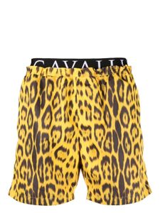 Roberto Cavalli short de bain à imprimé léopard - Jaune