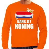 Koningsdag sweater bank zit Koning oranje voor heren - thumbnail