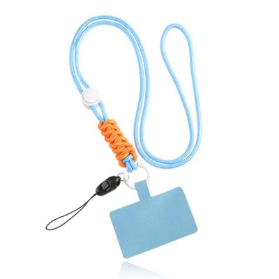 Telefoonkoord Macramé met Telefoon bevestiging - Blauw Oranje