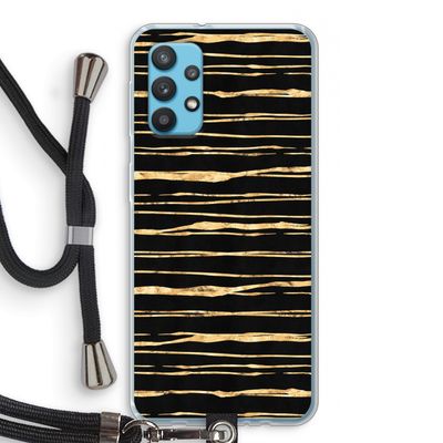 Gouden strepen: Samsung Galaxy A32 4G Transparant Hoesje met koord