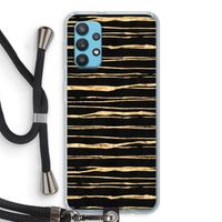 Gouden strepen: Samsung Galaxy A32 4G Transparant Hoesje met koord