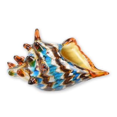A MURANO STYLE GLASS CONCH SHELL