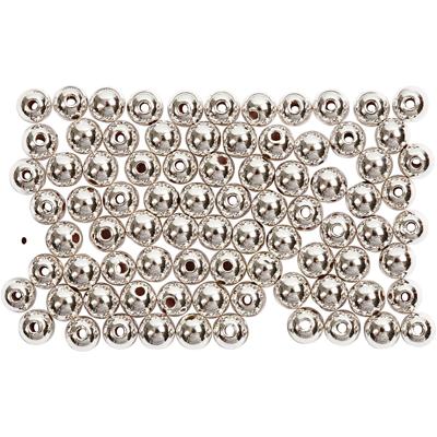 Creativ Company Waskralen, d 4 mm, gatgrootte 0,7 mm, zilver, 150 stuk/ 1 doos