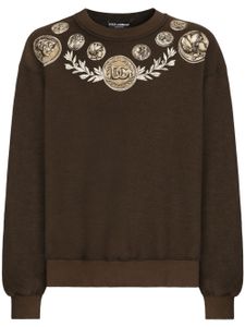 Dolce & Gabbana sweat en coton à imprimé graphique - Marron