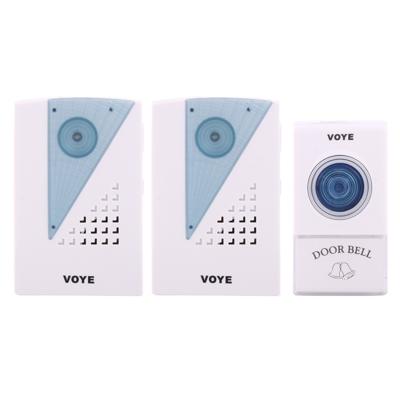 VOYE V001A2 draadloze Smart Music LED Home deurbel met Dual ontvanger afstandsbediening afstand: 120m (openlucht)
