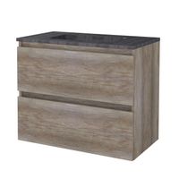 Badmeubelset Aquasplash Salt 80x46 cm Greeploos 2 Lades Met Wastafel Hardsteen 1 Kraangat Scotch Oak Aquasplash - thumbnail