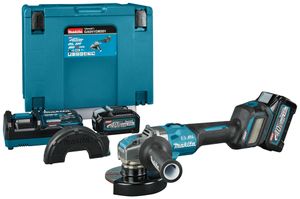 Makita GA041GM201 | 40V Max | Haakse slijper | 125 mm | X-LOCK | 4,0 Ah accu (2 st) | snellader | in Mbox | met veiligheidsschakelaar GA041GM201