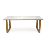 Stalux Eettafel 'Joop' 180 x 100cm, kleur goud / wit marmer