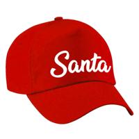Santa Kerst verkleed petje - baseballcap - rood - voor jongens en meisjes - kerstkleding