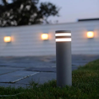 Staande buitenlamp donker grijs &apos;Focus&apos; gu10 led lamp rond IP44 400mm