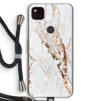 Goud marmer: Pixel 4a 5G Transparant Hoesje met koord