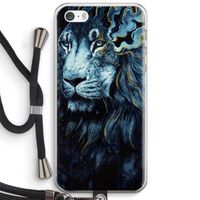 Darkness Lion: iPhone 5 / 5S / SE Transparant Hoesje met koord
