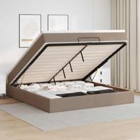 Ottoman bed met matras 160x200cm kunstleer cappuccinokleurig