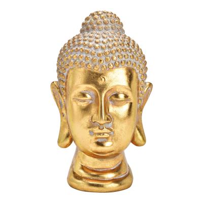 Buddha hoofd van poly, goud (B/H/D) 19x30x17cm