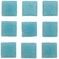 Glorex mozaiek steentjes/tegeltjes - vierkant - 140x stuks - licht blauw - 1 x 1 cm