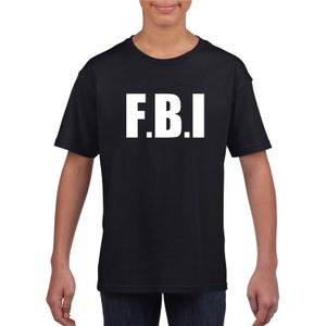 Politie FBI tekst t-shirt zwart kinderen