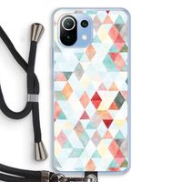Gekleurde driehoekjes pastel: Xiaomi Mi 11 Lite Transparant Hoesje met koord