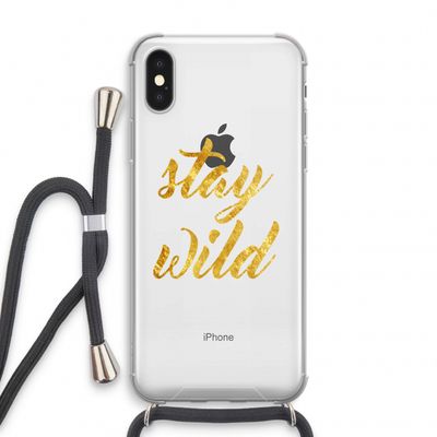 Stay wild: iPhone X Transparant Hoesje met koord