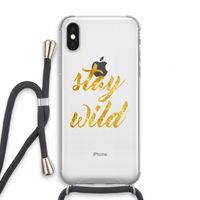 Stay wild: iPhone X Transparant Hoesje met koord
