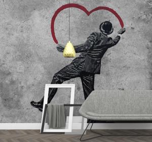 Fotobehang straatkunst Banksy stijl