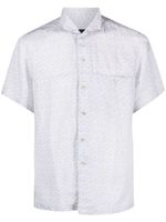 Corneliani chemise en lin à imprimé graphique - Gris