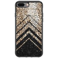 iPhone 8 Plus/7 Plus glazen hardcase - Chevron luipaard iPhone 8 Plus/7 Plus glazen hardcase - Chevron luipaard
