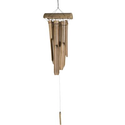 Mega Collections Windgong - rattan - 8 x 34 cm - tuin/balkon - oosterse sfeer
