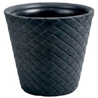 Kunststof Matuba rotan bloempot/plantenpot antraciet 40 cm   -