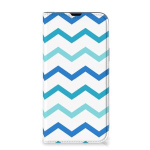 iPhone 13 Pro Max Hoesje met Magneet Zigzag Blauw