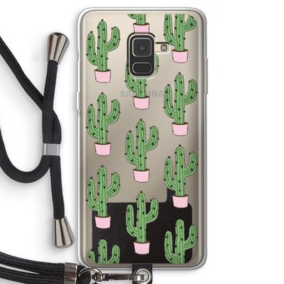 Cactus Lover: Samsung Galaxy A8 (2018) Transparant Hoesje met koord