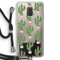 Cactus Lover: Samsung Galaxy A8 (2018) Transparant Hoesje met koord