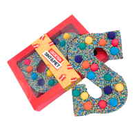 Chocoladeletter “Groeten Sint en Piet” (250 gram) - Happytruffels