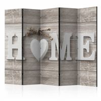 Vouwscherm - Home en hart 225x172cm  , gemonteerd geleverd, dubbelzijdig geprint (kamerscherm)