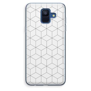 Zwart-witte kubussen: Samsung Galaxy A6 (2018) Transparant Hoesje
