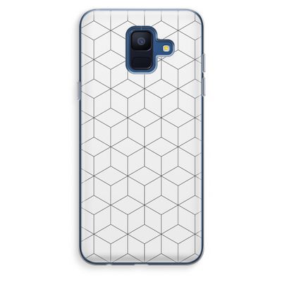 Zwart-witte kubussen: Samsung Galaxy A6 (2018) Transparant Hoesje