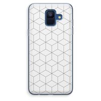 Zwart-witte kubussen: Samsung Galaxy A6 (2018) Transparant Hoesje