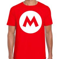 Mario loodgieter verkleed t-shirt - rood - voor heren - carnaval - feest shirt kleding