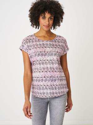 Puur linnen topje met batik paisley print