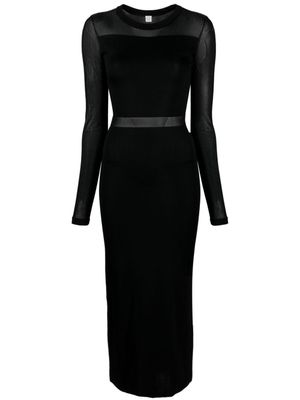 TOTEME robe en maille fine à coupe longue - Noir
